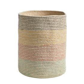 Handmade Natural Cotton Multi color Red Woven Basket
