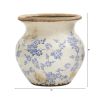 Tuscan Ceramic Blue Scroll Urn Vase