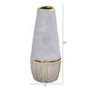 Regal Stone Decorative Vase with Gold Accents