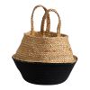 Boho Chic Handmade Cotton & Jute Black Woven Planter