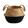 Boho Chic Handmade Cotton & Jute Black Woven Planter