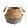 Boho Chic Handmade Cotton & Jute Gray Woven Basket