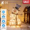 LED Christmas Snowman Decoration Light Collapsible Battery Operated Lighted Snowman Indoor Outdoor Garden Light with Removable Hands Scarf