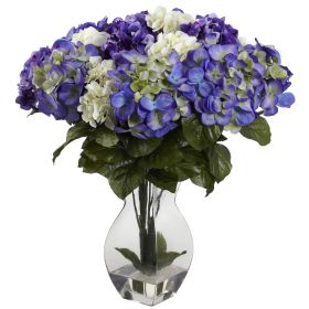 Mixed Hydrangea w/Vase Blue