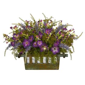 Morning Glory Arrangement in Decorative Planter