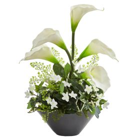 Calla Lily & Stephanotis Artificial Arrangement in Vase
