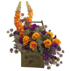Roses Fox Tail and Morning Glory Artificial Arrangement