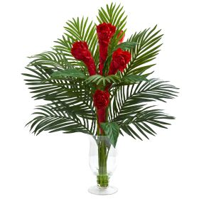 Ginger Torch and Palms Artificial Arrangement