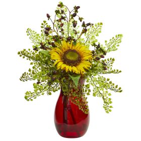 SunflowerMaiden HairCoffee Leaf Artificial Arrangement