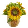 Sunflower Artificial Arrangement in Planter (Set of 2)