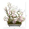 Magnolia Twig and Vine Arrangement in Decorative Tray