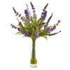 Lavender Artificial Arrangement in Glass Vase (Set of 2)