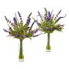Lavender Artificial Arrangement in Glass Vase (Set of 2)