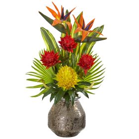 Tropical Inspi Red Artificial Arrangement in Vase