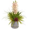 Cymbidium Orchid Succulent and Grass Arrangement
