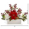 Phalaenopsis Orchid Poinsettia Holly Berry Arrangement
