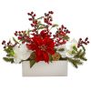 Phalaenopsis Orchid Poinsettia Holly Berry Arrangement