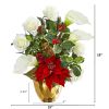 Holiday Inspi Red Artificial Arrangement in Gold Vase