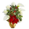 Holiday Inspi Red Artificial Arrangement in Gold Vase