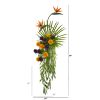 Rose Bird of Paradise and Fan Palm Arrangement in Urn
