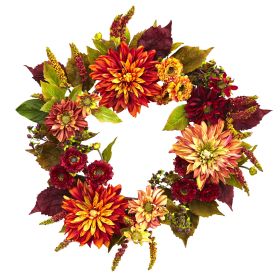 Dahlia & Mum Wreath