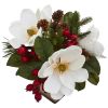 Magnolia, Pine and Berries Arrangement