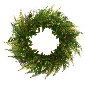 Assorted Fern Wreath UV Resistant (Indoor/Outdoor)