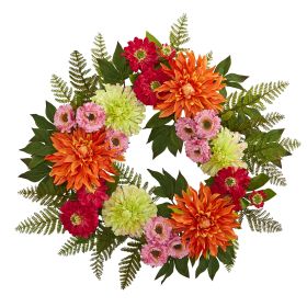 Mixed Floral & Dahlia Wreath
