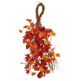 Japanese Maple Magnolia Leaf Berries Wreath
