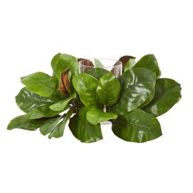 Magnolia Leaf Artificial Arrangement Candelabrum