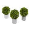 Boxwood Artificial Mini Topiary (Set of 3)