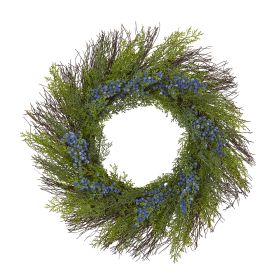 Cedar with Blue Berries Artificial Wreath