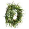 Floral & Fern Double Ring Wreath w/Twig Base