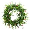 Floral & Fern Double Ring Wreath w/Twig Base