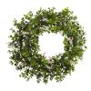 Mini Ivy & Floral Double Ring Wreath w/Twig Base