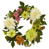 Mixed Dahlia and Mum Wreath