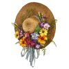 Mixed Floral Hat Wreath