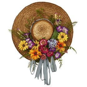 Mixed Floral Hat Wreath