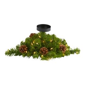 Christmas Pine Candelabrum with 35 Lights and Pine Cones