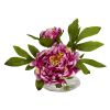 Peony w/Glass Vase (Set of 3)