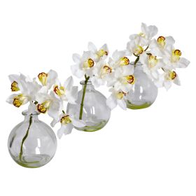 Cymbidium w/Vase (Set of 3)