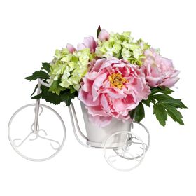 Peony & Hydrangea Tricycle Arrangement