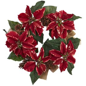 BURLAP POINSETTIA WREATH