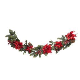 Poinsettia & Berry Garland