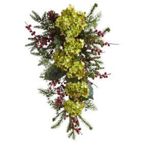 Hydrangea Pine & Berry Teardrop