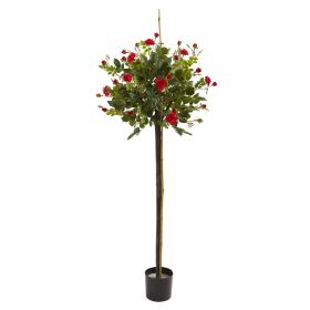 Rose Topiary w/640 Lvs 8 Flwrs & 24 Buds