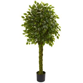 Ficus Tree w/Braided Trunk UV Resistant (Indoor/Outdoor)