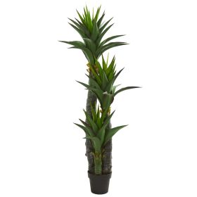 Decorative Yucca Artificial Tree in Black Planter