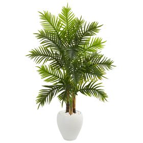 Areca Palm Artificial Tree in White Planter (Real Touch)