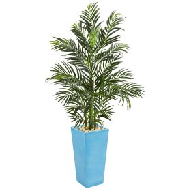 Areca Palm Tree in Turquoise Planter UV Resistant